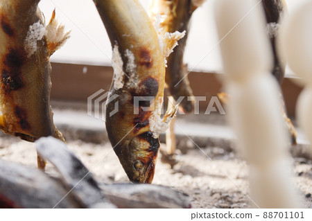 Salt grilled salmon Charcoal grilled 88701101