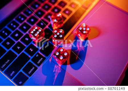 Dices group stacking on a keyboard Dices group stacking on a keyboard 88701149