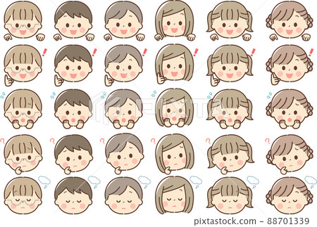 Child facial expression icon set 2 88701339