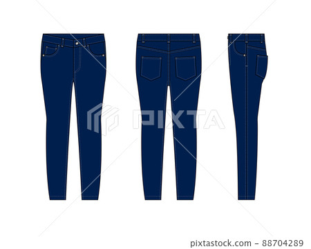 Skinny pants / skinny jeans vector template illustration 88704289