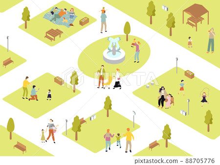 Family child-rearing park scenery Family child-rearing park scenery 88705776
