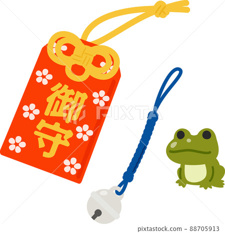 Netsuke of bells and amulets of frogs 88705913