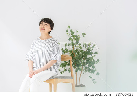 Senior female portrait casual Senior female portrait casual 88706425