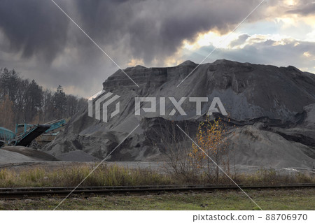 Basalt mountain, mining industry. Stone mining. 88706970