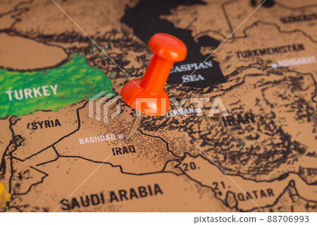 Location Iraq. Red pin on the map. Middle east Location Iraq. Red pin on the map. Middle east 88706993