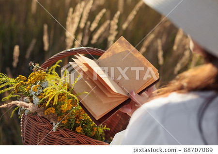 Natural herbal medicine,nblank note pad. Copy space for text. 88707089