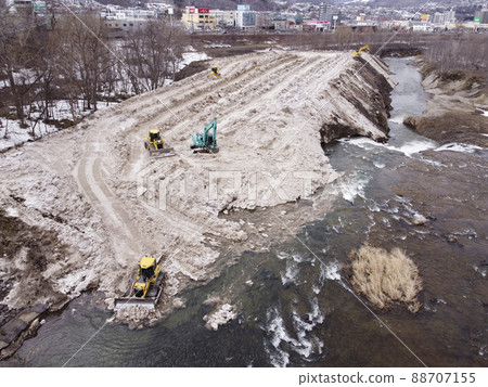 Snow deposit area (aerial view) 88707155