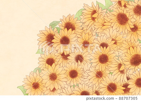 Background material_watercolor style_sunflower Background material_watercolor style_sunflower 88707305