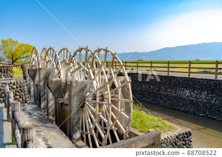 朝倉三重水車風景 朝倉三重水車風景 88708522