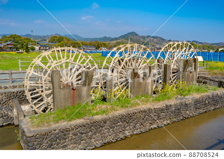 朝倉三重水車風景 朝倉三重水車風景 88708524