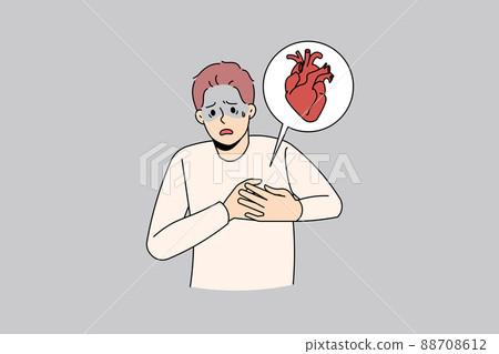Unhealthy man suffer from heart problems 88708612