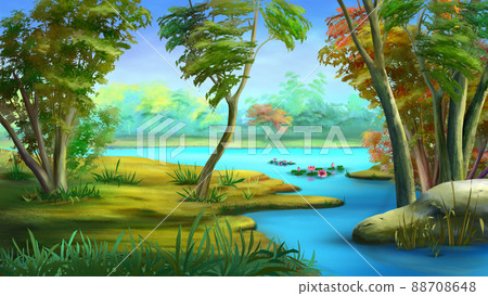 River bank on a sunny day 01 88708648