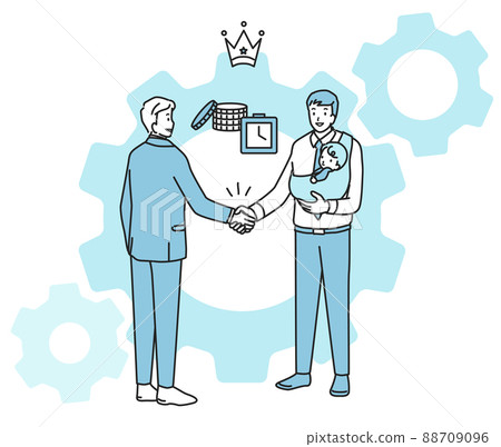 Child-rearing men and businessmen with job-type employment 88709096