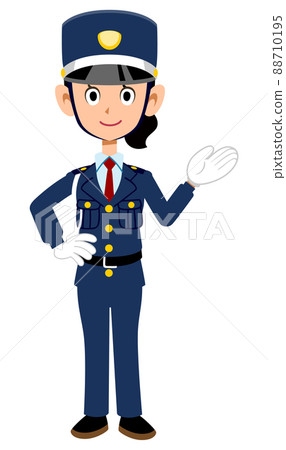用手掌引導的女保安 用手掌引導的女保安 88710195