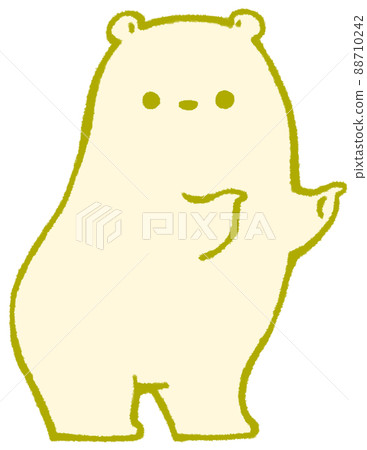 Polar bear pointing with both front legs (orange) 88710242