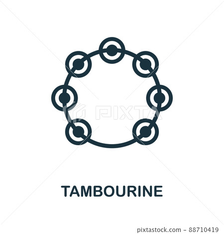 Tambourine icon. Simple element from musical instruments collection. Creative Tambourine icon for web design, templates, infographics and more 88710419