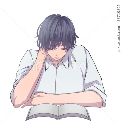 Boy looking at a book Boy looking at a book 88710805