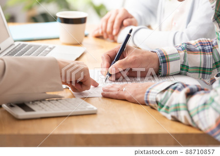 Senior couple end of life, no face at hand 88710857