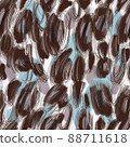 Leopard spots seamless pattern. African animal fur skin print  leather background. Abstract spotted shapes ornament. Geometric elements. Textile and fabric fashion design. 88711618