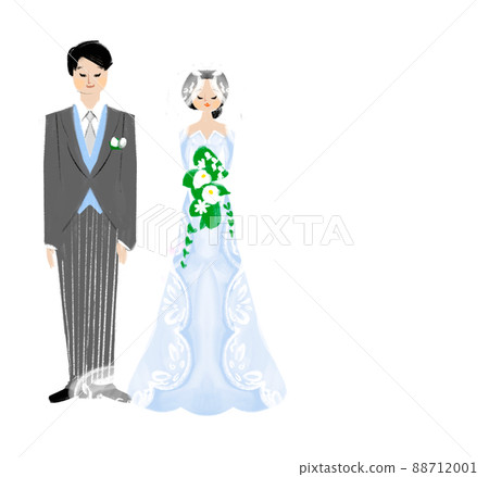 Bride and groom illustration Bride and groom illustration 88712001