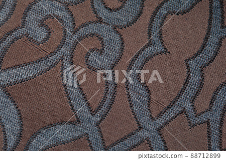 Wallpaper in the style of Baroque. Brown-coffee pattern of Baroque style wallpapers. Ornate Damask flower ornament 88712899