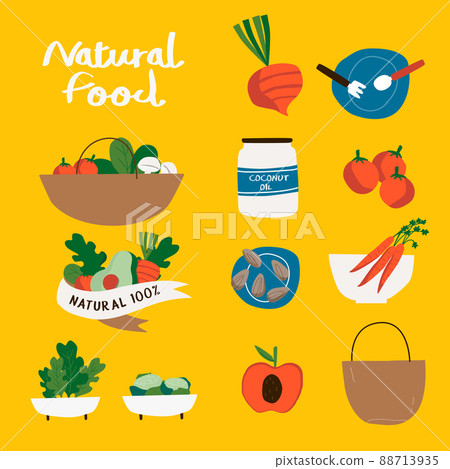 Set of natural and organic food badges vector - Stock Illustration ...