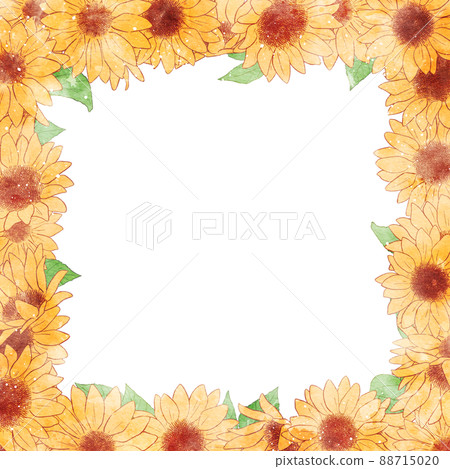 Background material_watercolor style_sunflower 88715020