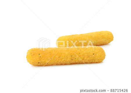 Fried cheese sticks isolated on white background 88715426