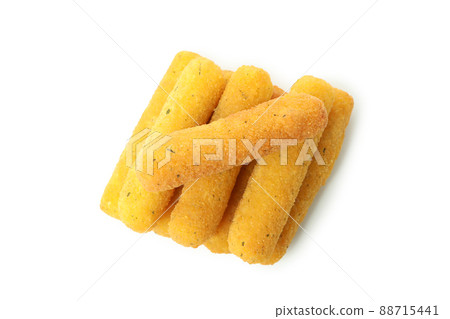 Fried cheese sticks isolated on white background 88715441