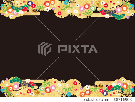 背景材料-日式松竹梅 2022-2 黑色 Beku 88716908