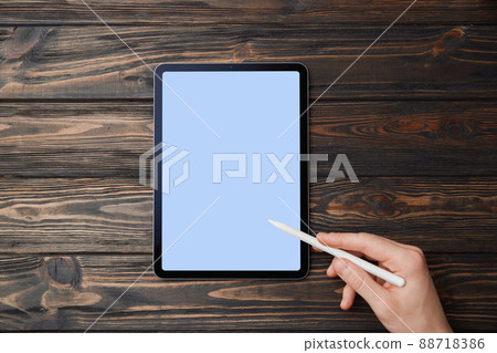man using a Tablet pc. close up. man using a Tablet pc. close up. 88718386