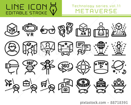 Line Icon Technology Series vol.11 Metaverse VR AR 88718391
