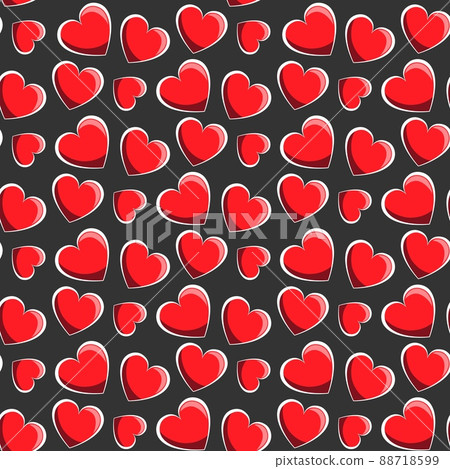 Red hearts seamless pattern. Vector illustration seamless pattern. Flat design 88718599