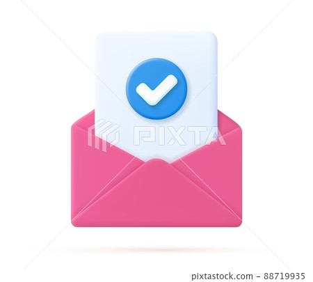 Envelope with paper documents icon. 88719935