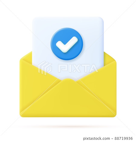 Envelope with paper documents icon. Envelope with paper documents icon. 88719936