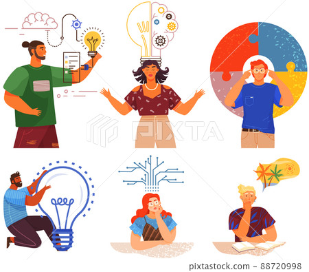 Mindset types set structural, analytical, logical and creative artistic personality predisposition 88720998