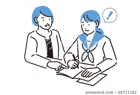 A junior high school girl studying at a cram school 88721382