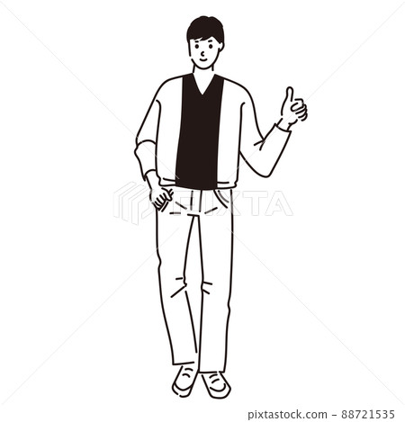 Vector illustration of a young man doing an ok pose 88721535