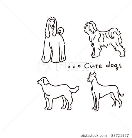 Dog vector line drawing set 88721537