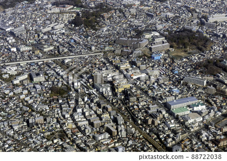 Aerial view of the vicinity of Oguchi Station on the Yokohama Line Aerial view of the vicinity of Oguchi Station on the Yokohama Line 88722038