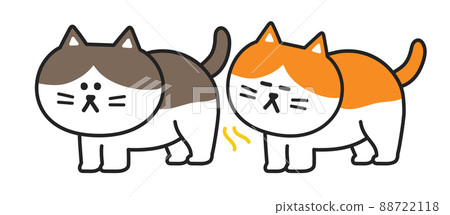 Illustration of a cat sniffing anus 88722118