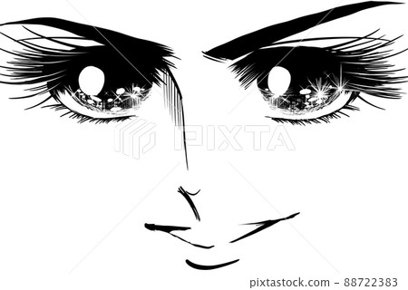 70's shojo manga Do-up illustration of a young hero who stares at his face with glittering eyes 88722383