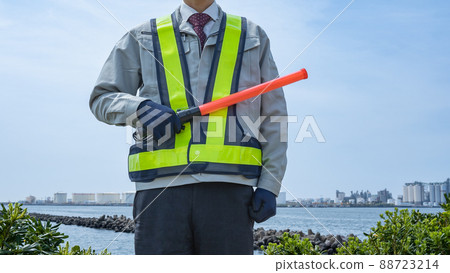 Sea and industrial area │ Construction industry, security guards, guard man image Sea and industrial area │ Construction industry, security guards, guard man image 88723214