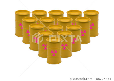 Drums of radioactive waste from nuclear power plants Drums of radioactive waste from nuclear power plants 88723454