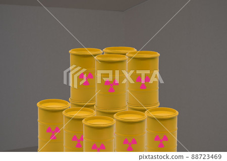 Drums of radioactive waste from nuclear power plants 88723469