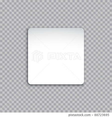 Vector white square sticker isolated on transparent background. Vector white square sticker isolated on transparent background. 88723695