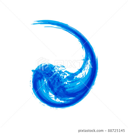 Blue ink splash logo. Abstract colorful falling water wave. Eco fluid stream design. Clean water concept template. Grunge symbol. Jpeg illustration Blue ink splash logo. Abstract colorful falling water wave. Eco fluid stream design. Clean water concept template. Grunge symbol. Jpeg illustration 88725145