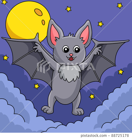 Bat Animal Colored Cartoon Illustration 88725178