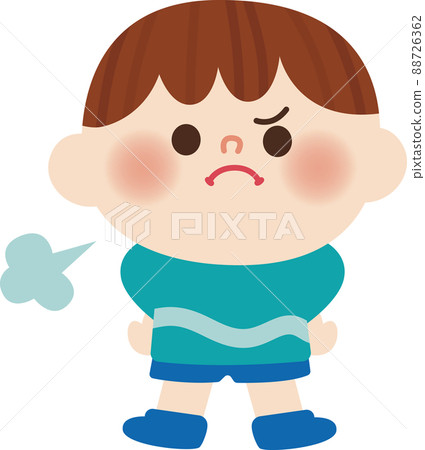 一個憤怒的男孩的插圖 88726362