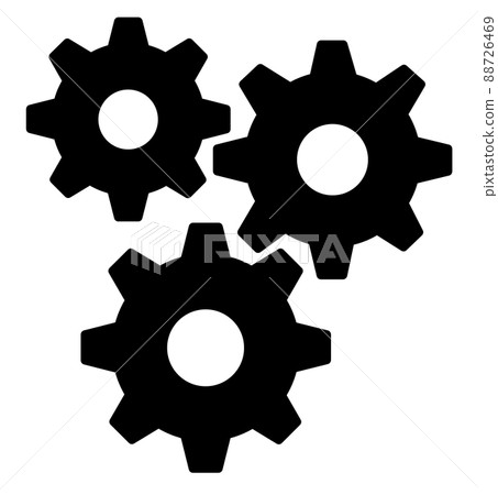 Illustration of the inside of a machine where gears rotate in conjunction Illustration of the inside of a machine where gears rotate in conjunction 88726469